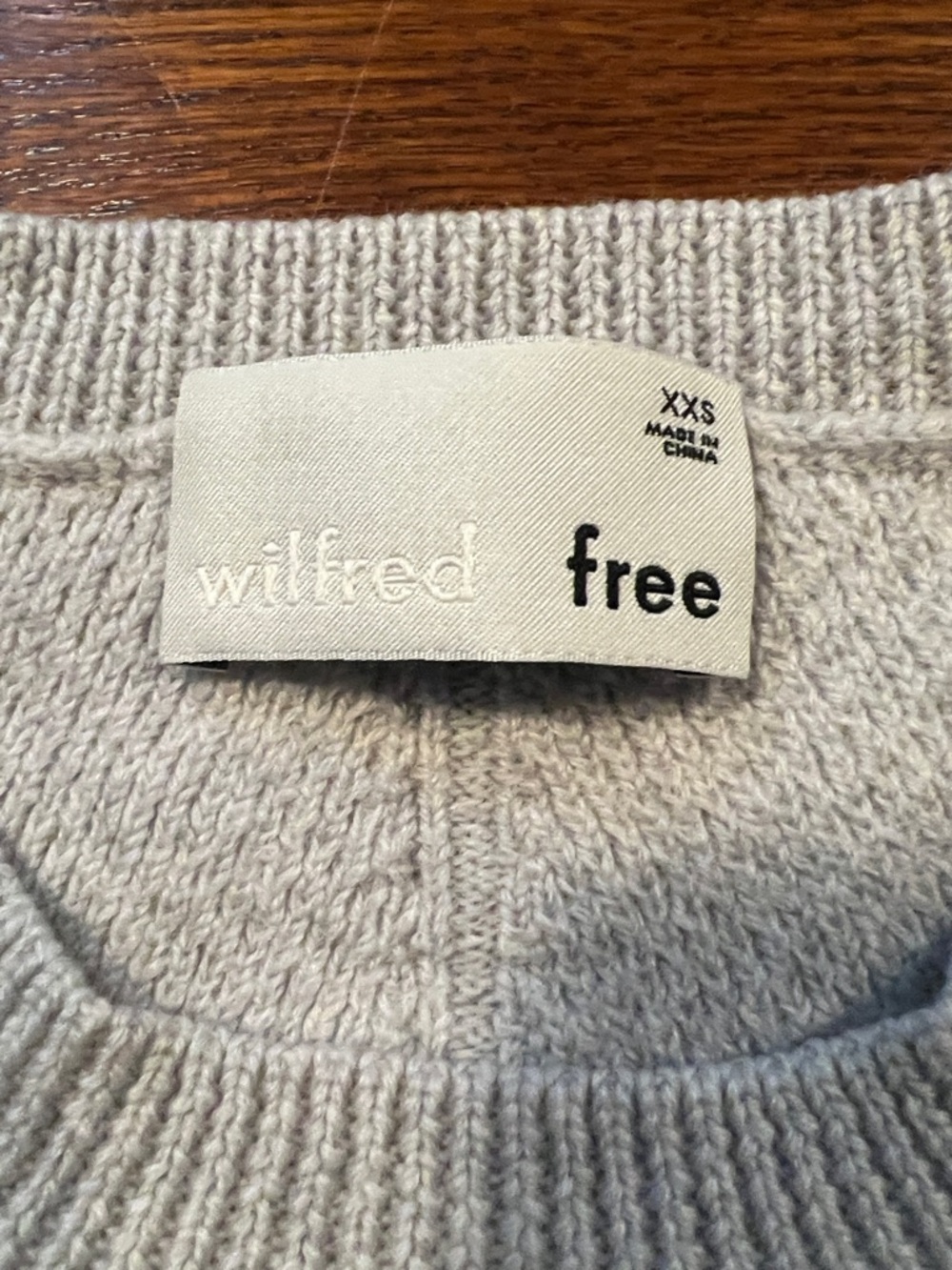 Wilfred Free • Women's Size XXS • Crewneck Merino Wool Sweater in Light Gray - Picture 2 of 9